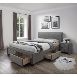 MODENA 140 cm łóżko tapicerowane z szufladami popiel (6p1szt)
