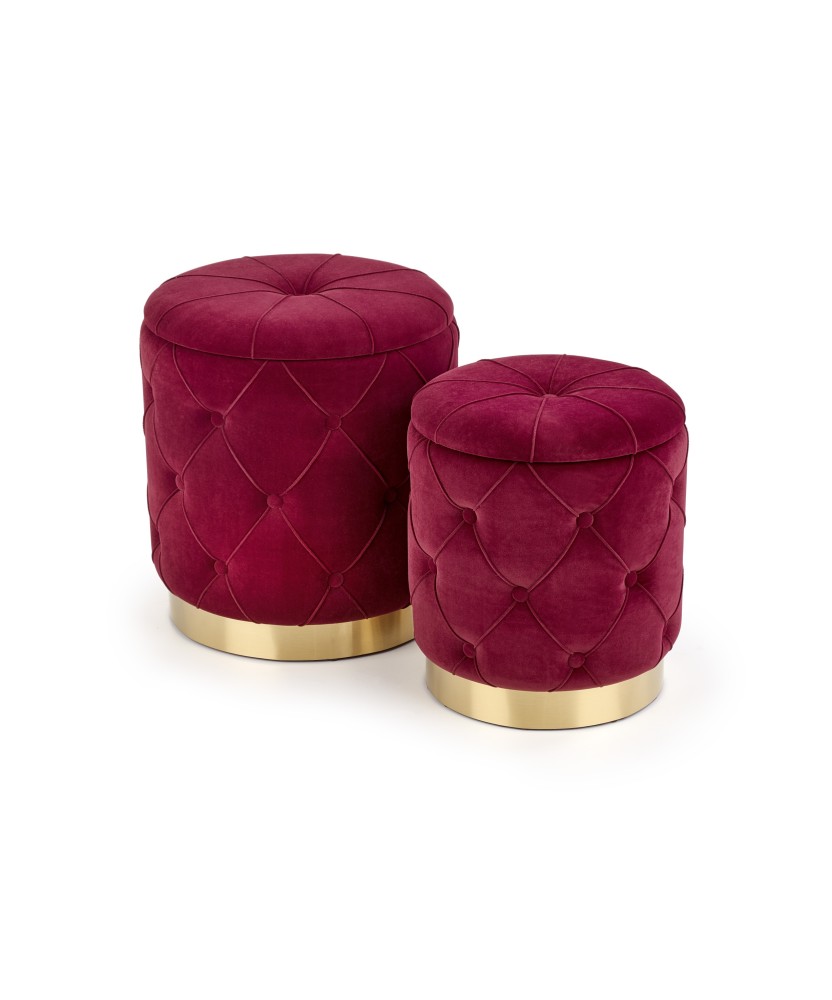 POLLY zestaw 2 puf, bordowy (1p1kpl) POLLY zestaw 2 puf, bordowy (1p1kpl)