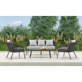 ROCCA zestaw ogrodowy ( sofa + fotel 2x + ława ), ciemny popiel / jasny popiel (1p1szt)