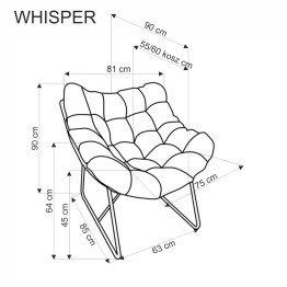 WHISPER fotel wypoczynkowy, czarny / naturalny (1p1szt)
