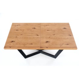 MASSIVE stół rozkładany 160-250x90x77 cm jasny dąb/czarny (2p1szt)