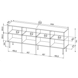 HOLE KOMODA 190 biały mat/ biały mat