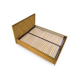 MODULO W4 łóżko 160 - wezgłowie musztardowy tap. Monolith 48 (1p1szt)