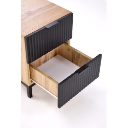 NELA szafka nocna, dąb craft - czarny (1p1szt)