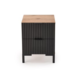 NELA szafka nocna, dąb craft - czarny (1p1szt)
