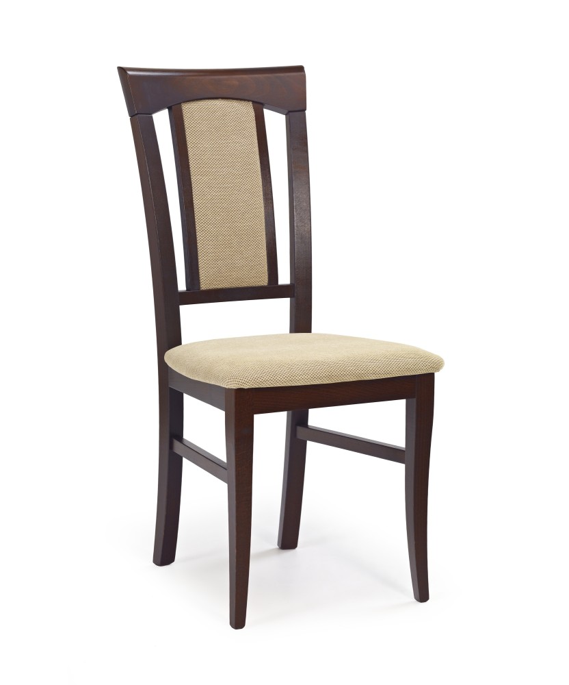 KONRAD krzesło ciemny orzech / tap: Torent Beige (1p2szt) KONRAD krzesło ciemny orzech / tap: Torent Beige (1p2szt)