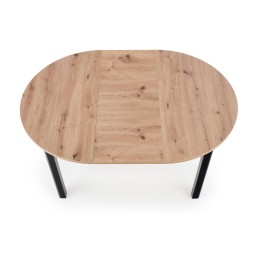 RINGO stół kolor blat dąb artisan, nogi - czarny (102-142x102x76 cm) (2p1szt)