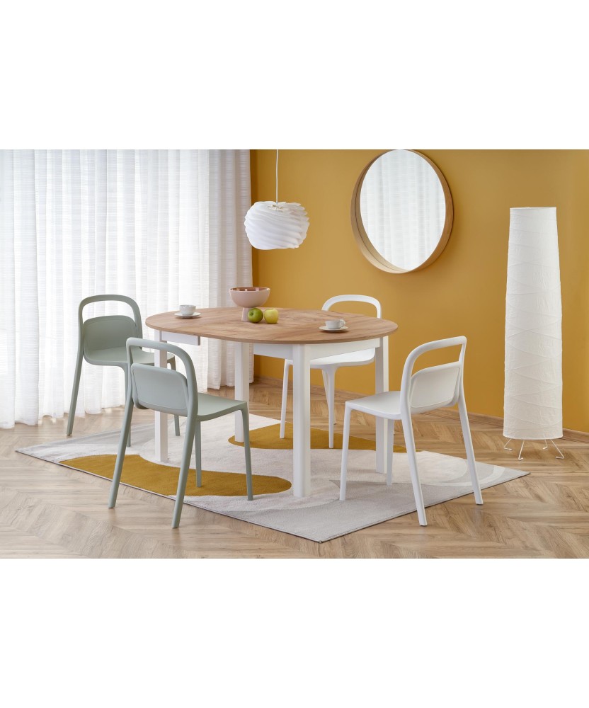 RINGO stół kolor blat dąb craft, nogi - biały (102-142x102x76 cm) (2p1szt) RINGO stół kolor blat dąb craft, nogi - biały (102-142x102x76 cm) (2p1szt)