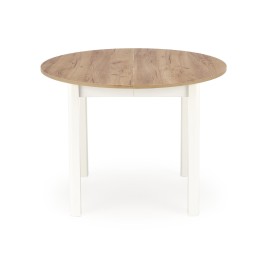 RINGO stół kolor blat dąb craft, nogi - biały (102-142x102x76 cm) (2p1szt)