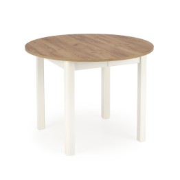 RINGO stół kolor blat dąb craft, nogi - biały (102-142x102x76 cm) (2p1szt)