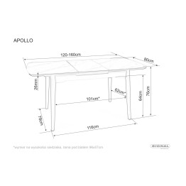 Stół Apollo - APOLLOBC120