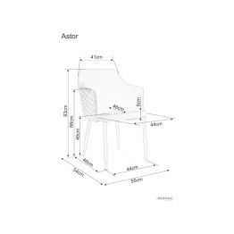 Krzesło Astor Velvet - ASTORVCGR
