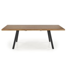 BERLIN stół rozkładany 160/220 cm, blat - orzechowy, stelaż - czarny (1p1szt)