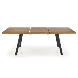 BERLIN stół rozkładany 160/220 cm, blat - orzechowy, stelaż - czarny (1p1szt)