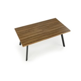 BERLIN stół rozkładany 160/220 cm, blat - orzechowy, stelaż - czarny (1p1szt)