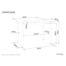 Stół Damar - DAMARC80