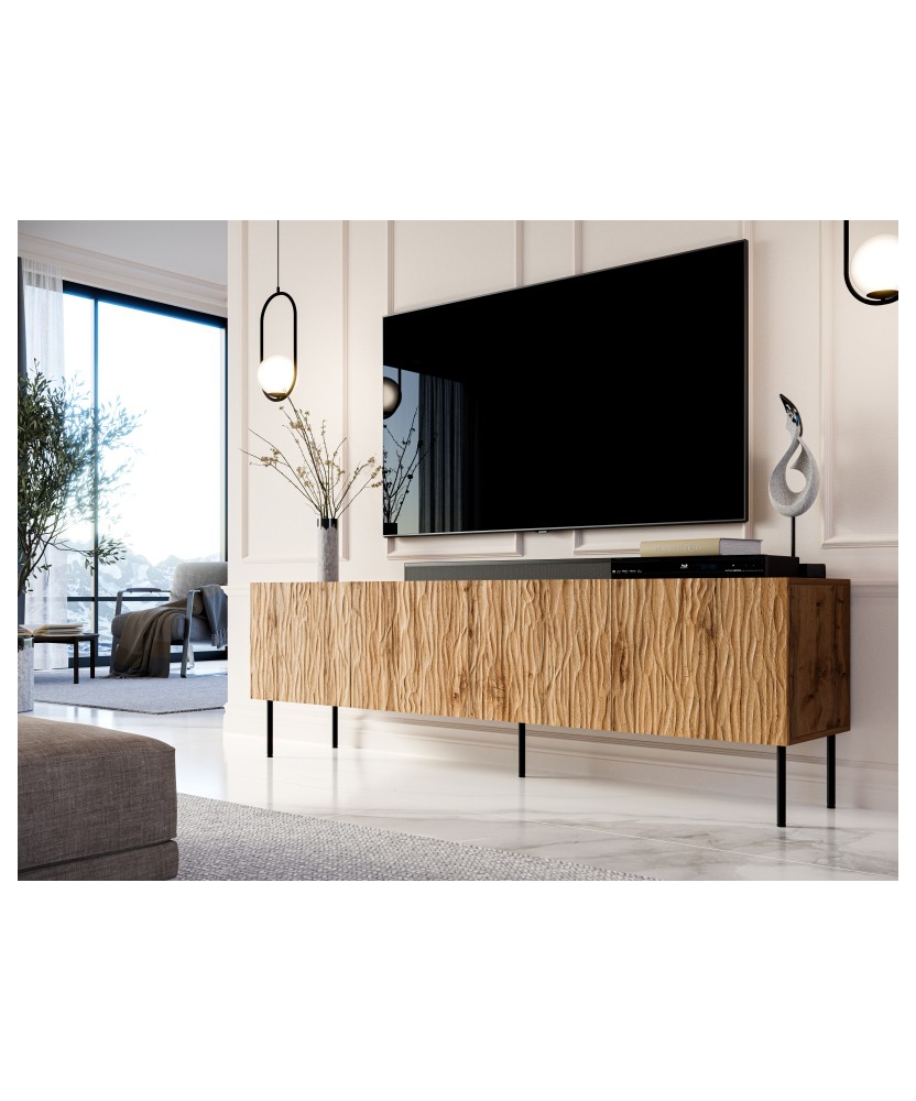 JUNGLE RTV dąb wotan mat/ czarny mat JUNGLE RTV dąb wotan mat/ czarny mat
