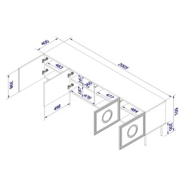 PALAZZO szafka RTV 200 (4D) czarny mat/ dąb craft
