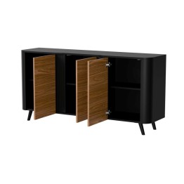 VOLARE komoda 150 3D czarny mat/ orzech