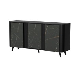 VOLARE komoda 150 3D czarny mat/ czarny san sebastian