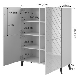 ABETO REGAŁ 100 grafit mat/ grafit połysk
