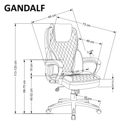 GANDALF fotel gabinetowy czarny / popielaty (1p1szt)
