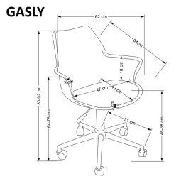 GASLY fotel młodzieżowy różowy (1p1szt)