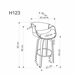 H123 hoker popielaty / orzechowy (1p1szt)