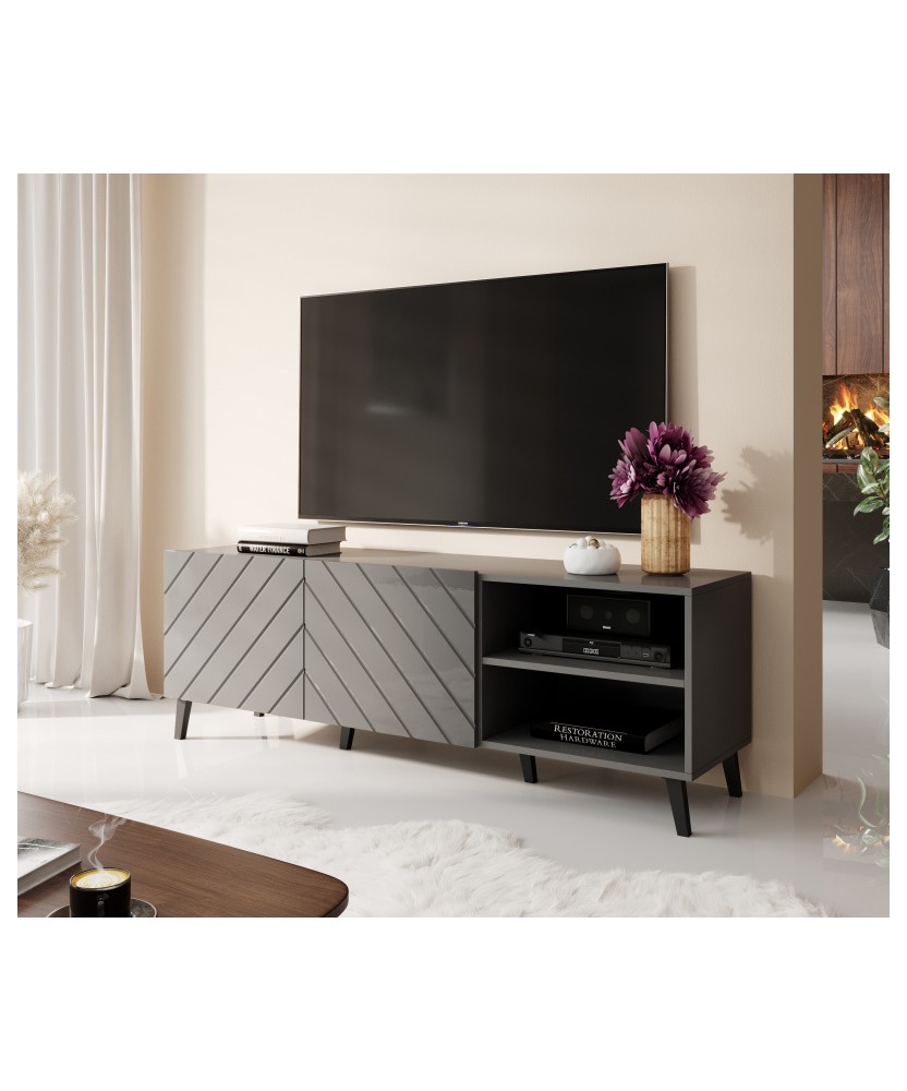 ABETO szafka RTV 150 grafit mat/ grafit połysk ABETO szafka RTV 150 grafit mat/ grafit połysk