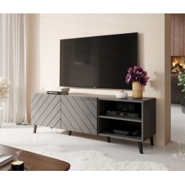 ABETO szafka RTV 150 grafit mat/ grafit połysk