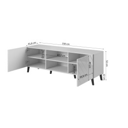 ABETO szafka RTV 150 grafit mat/ grafit połysk