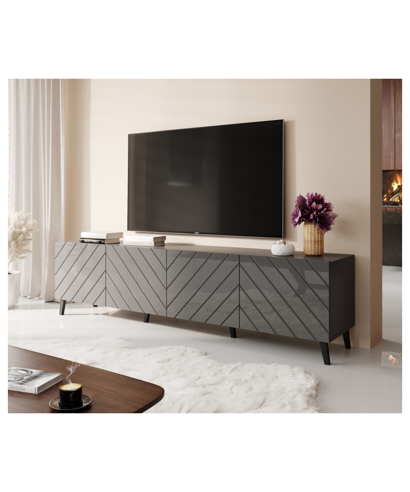 ABETO szafka RTV 200 grafit mat/ grafit połysk ABETO szafka RTV 200 grafit mat/ grafit połysk